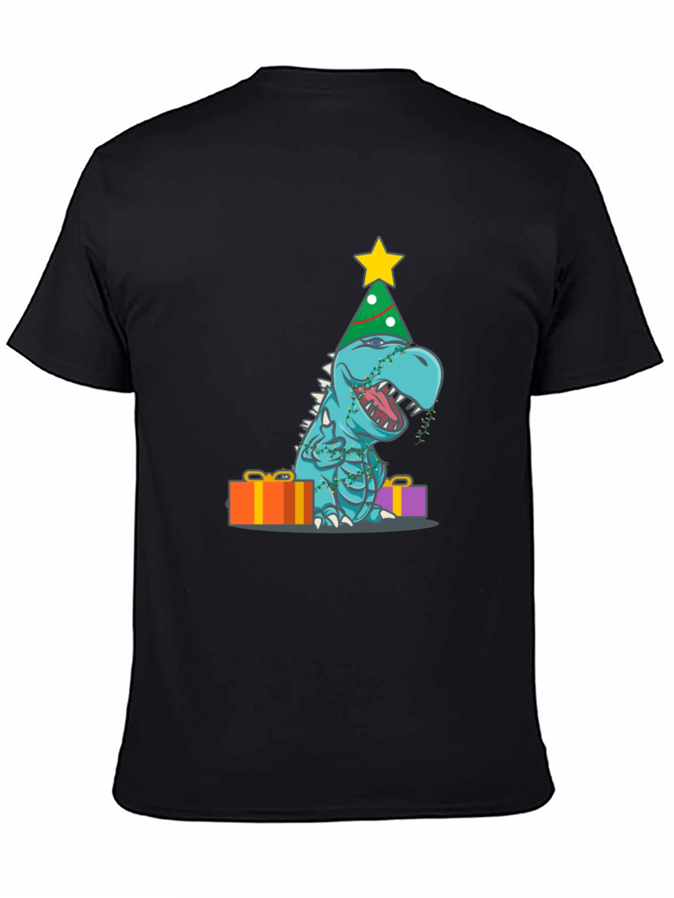 Camiseta de Dinosaurio Navideño