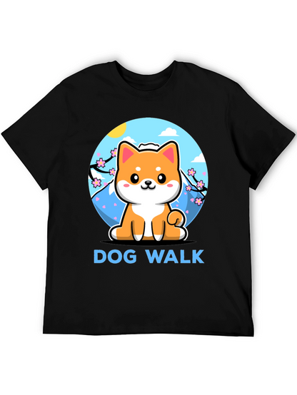 Camiseta Negra Dog Walk Shiba Inu