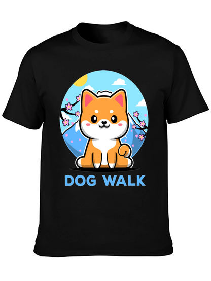 Camiseta Negra Dog Walk Shiba Inu