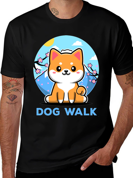 Camiseta Negra Dog Walk Shiba Inu