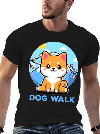 Camiseta Negra Dog Walk Shiba Inu