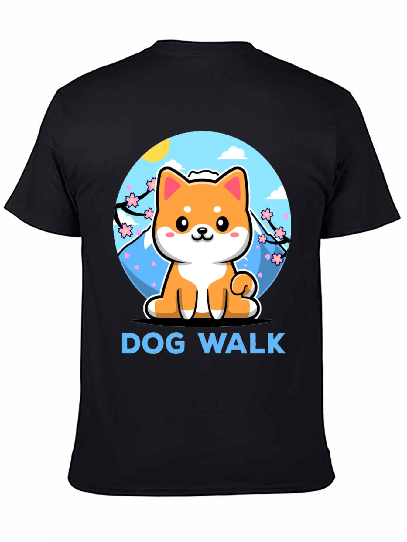 Camiseta Negra Dog Walk Shiba Inu