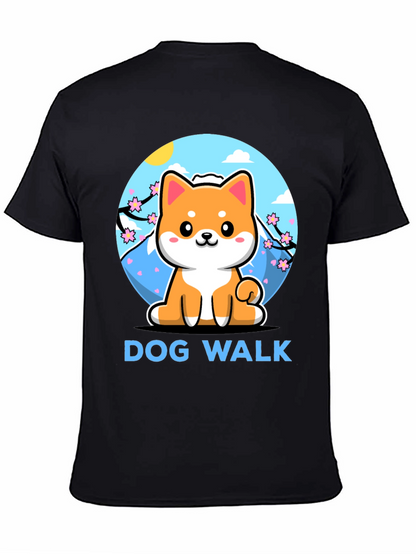 Camiseta Negra Dog Walk Shiba Inu