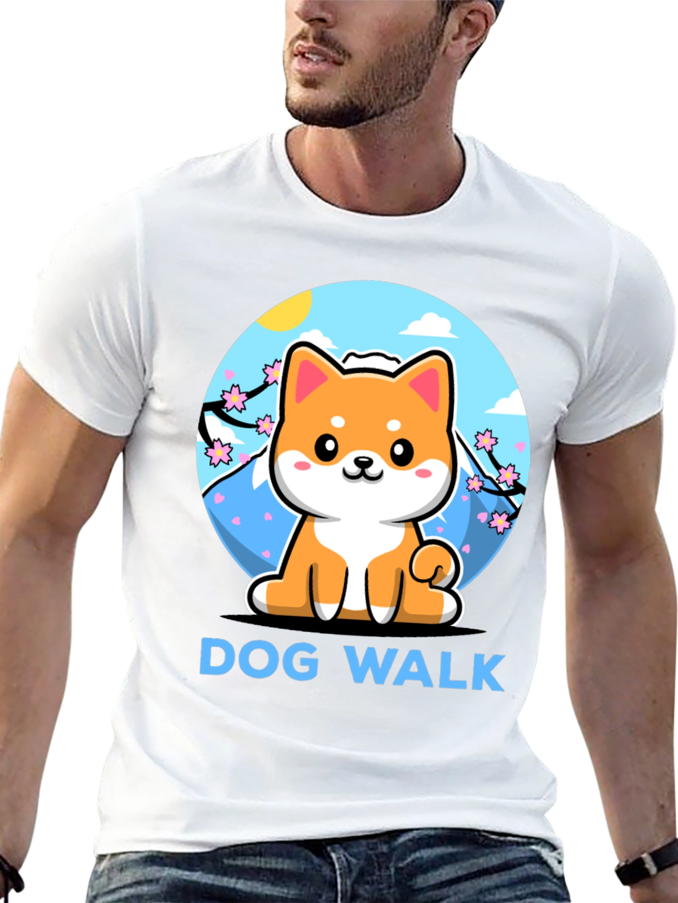Camiseta Negra Dog Walk Shiba Inu