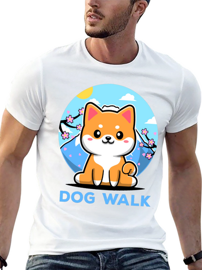 Camiseta Negra Dog Walk Shiba Inu