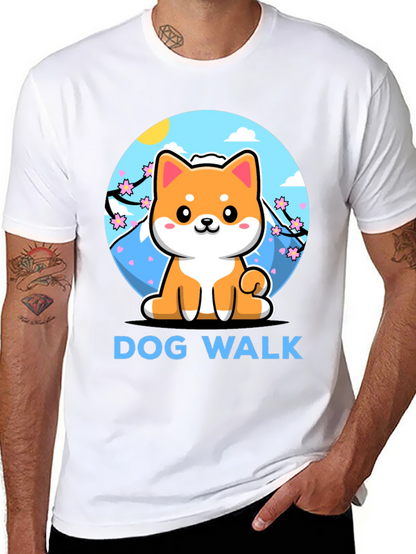 Camiseta Negra Dog Walk Shiba Inu