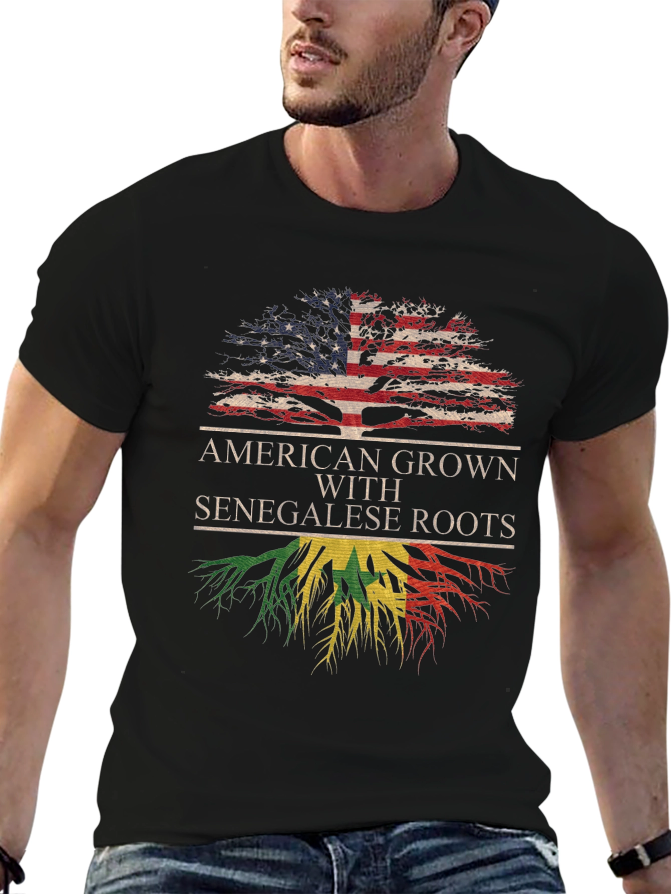 Camiseta Raíces Americanas y Senegalesas