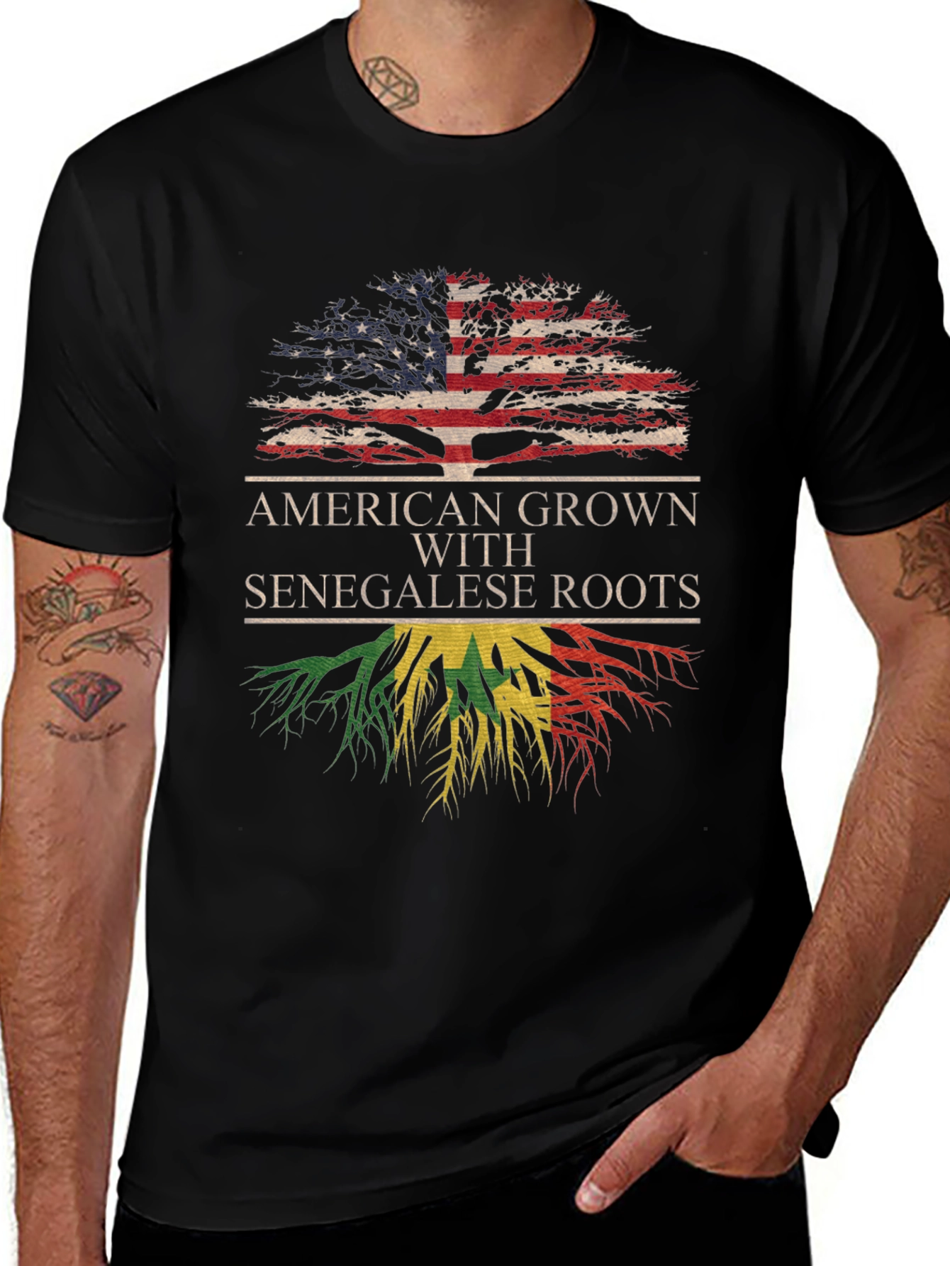 Camiseta Raíces Americanas y Senegalesas