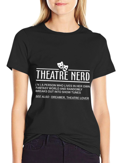 Camiseta Negra Theatre Nerd para Amantes del Teatro