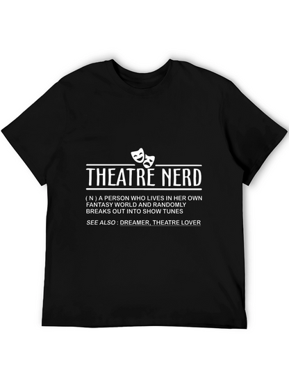 Camiseta Negra Theatre Nerd para Amantes del Teatro