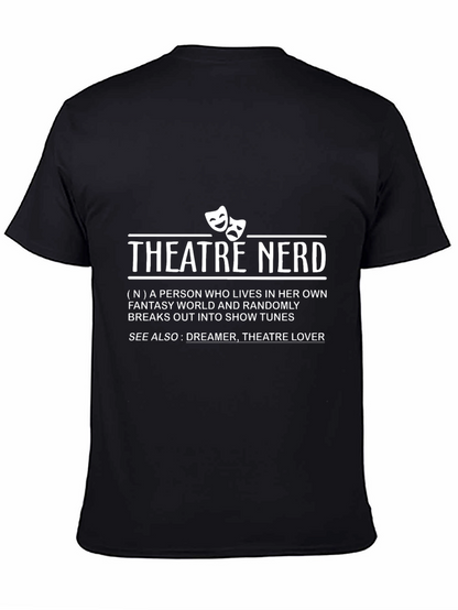 Camiseta Negra Theatre Nerd para Amantes del Teatro