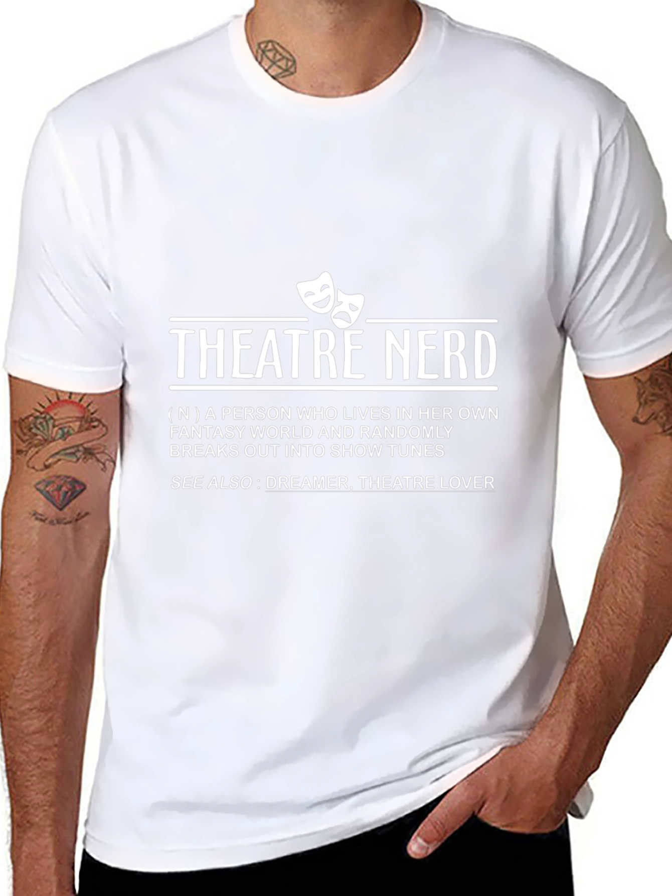 Camiseta Negra Theatre Nerd para Amantes del Teatro