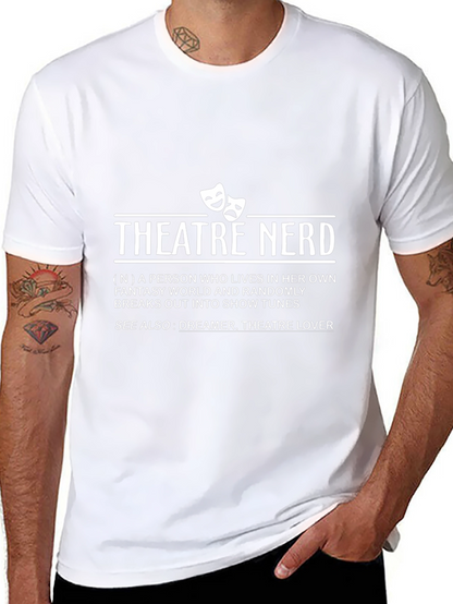 Camiseta Negra Theatre Nerd para Amantes del Teatro