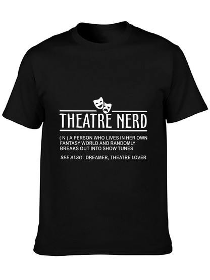 Camiseta Negra Theatre Nerd para Amantes del Teatro