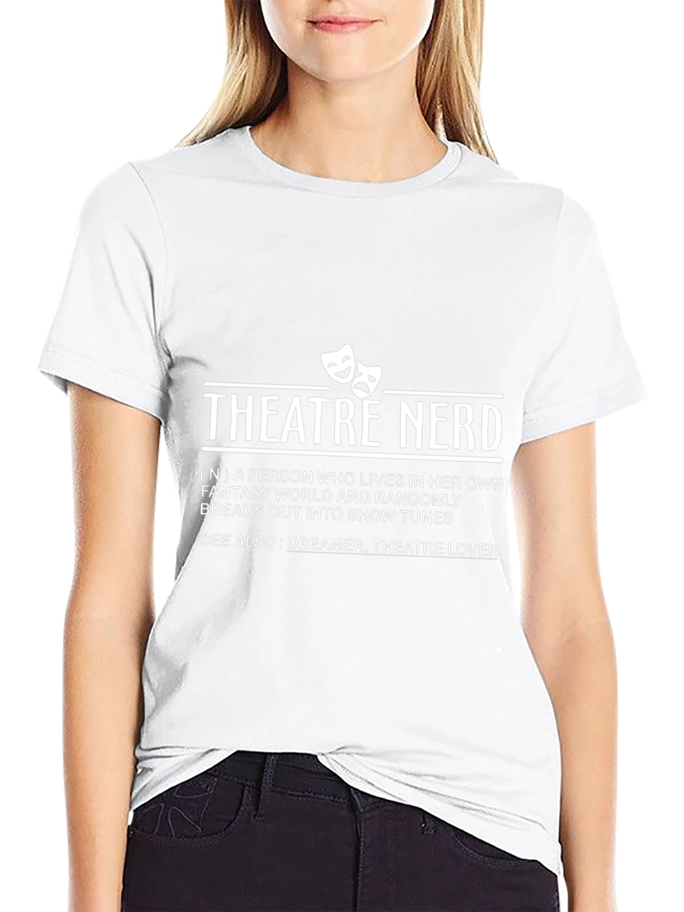 Camiseta Negra Theatre Nerd para Amantes del Teatro